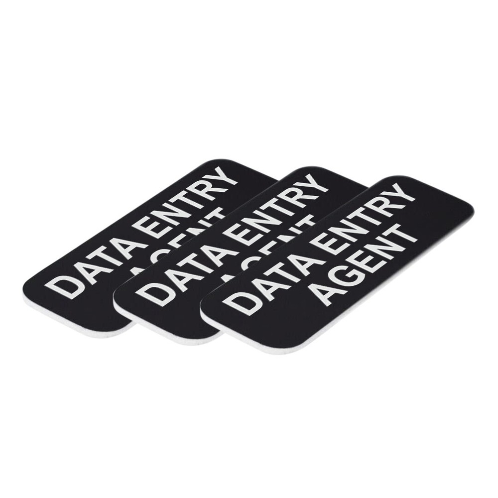 Data Entry Agent 1 x 3" Name Tag/Badge, (3 Pack)