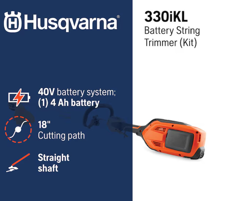 Husqvarna 330iKL Combi Switch + String Trimmer Attachment + Battery + Charger