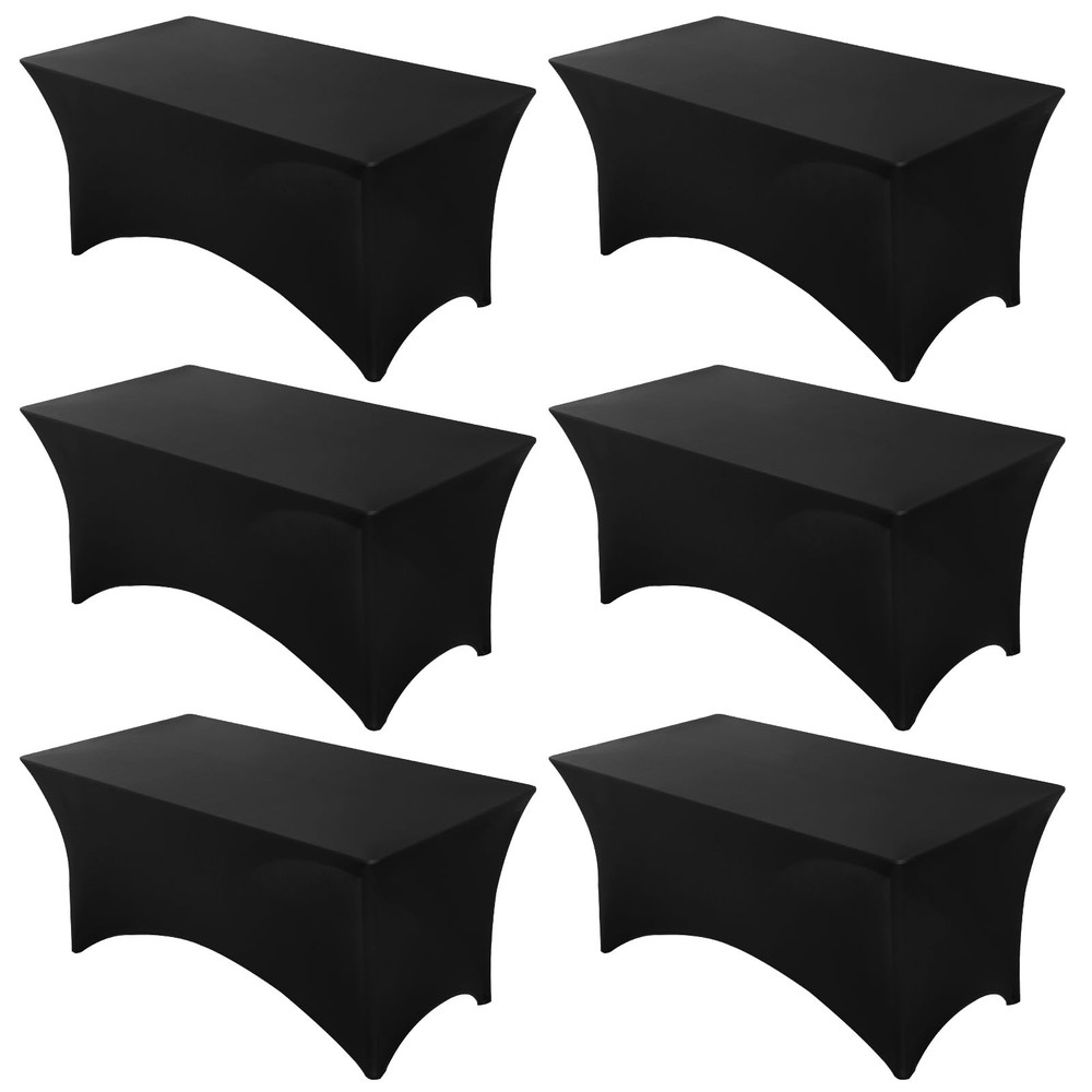 Fixwal 6 Pack Table Cover, 6FT Spandex Table Cloth Fitted Rectangular Tablecl...