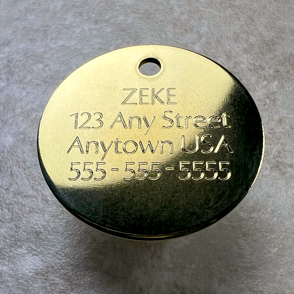 Custom Engraved Dog Tags Personalized Dog Collar Pet Tags Engraved BRASS CIRCLE