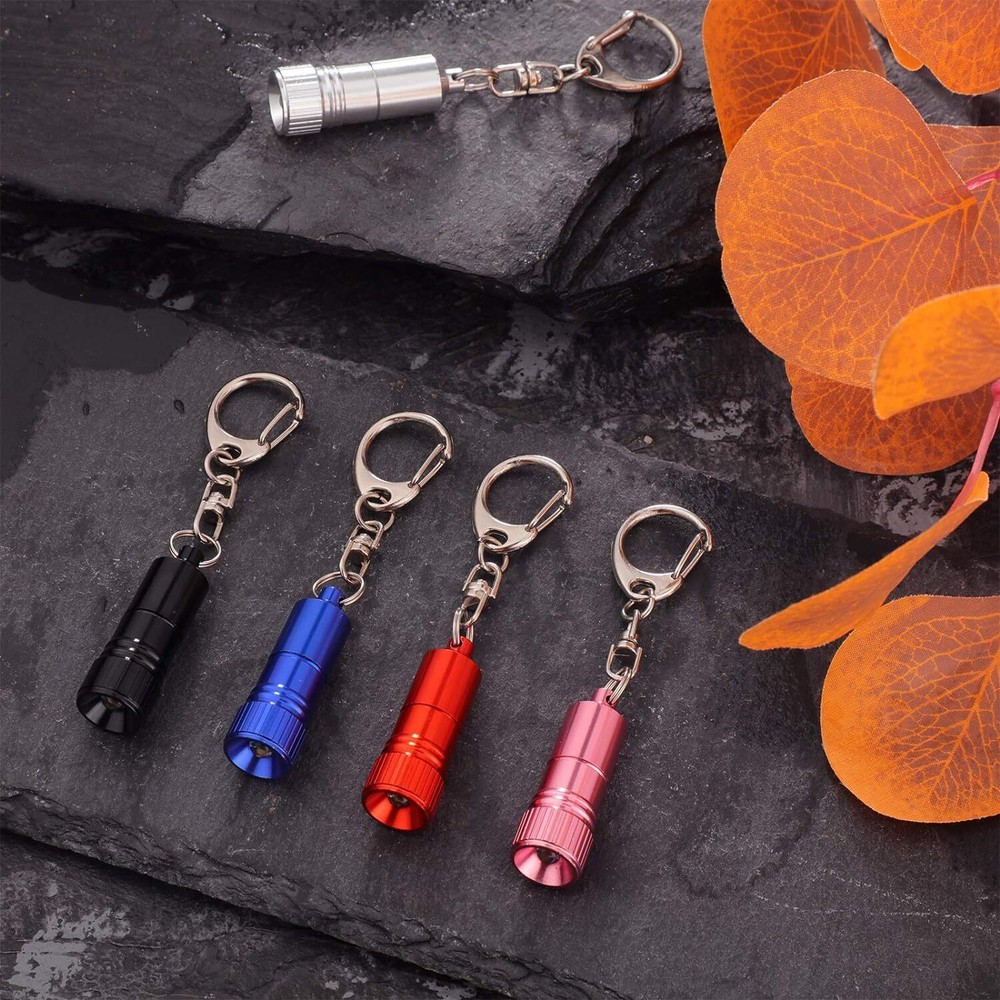 Small LED Flashlight Keychain Keychain Ring Portable Torch with Hook for Camping