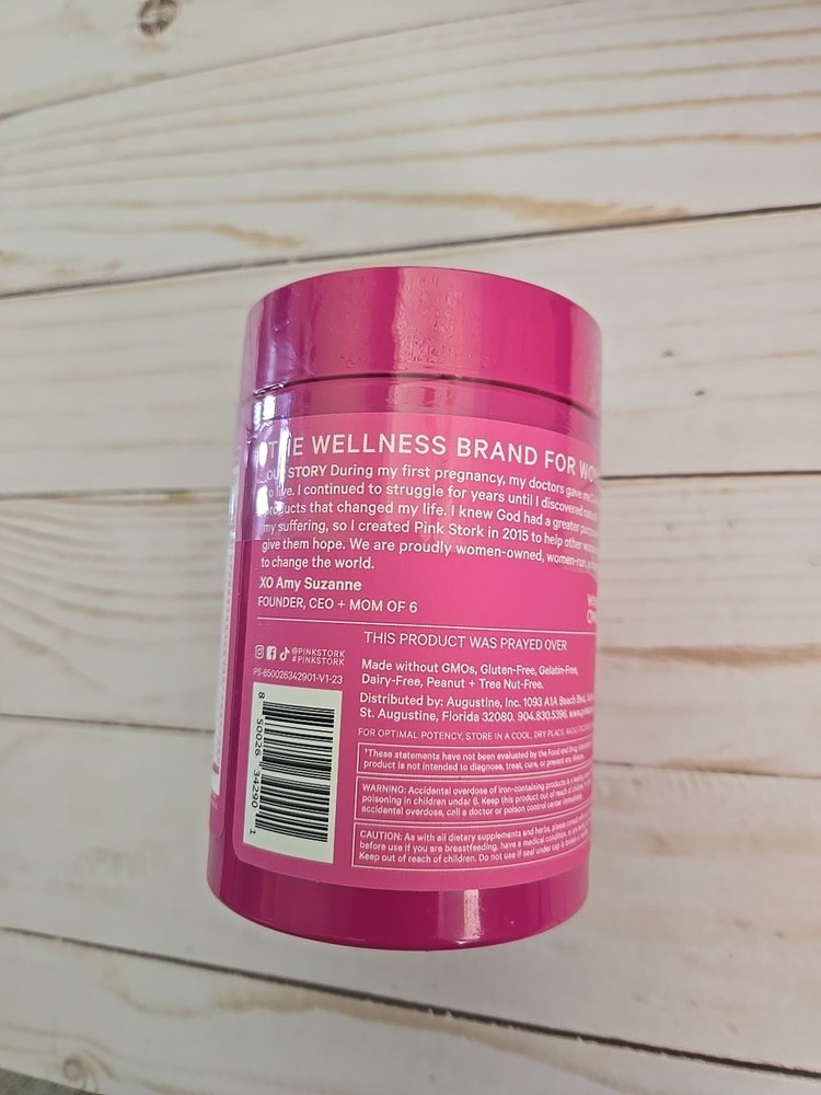 Pink Stork Prenatal Gummies for Pregnancy Support, Raspberry, 60 Count Exp 7/25