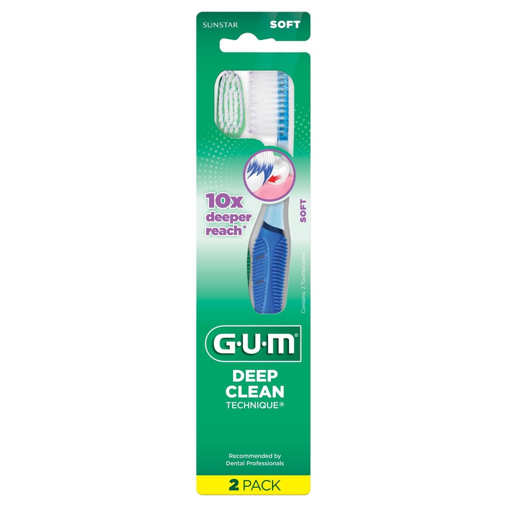 GUM Technique Deep Clean Toothbrush - Full Head - Soft Toothbrushes for