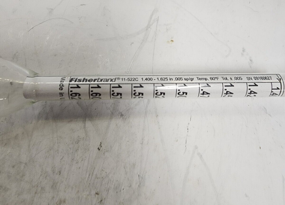 FISHERBRAND HYDROMETER 11522C SPECIFIC GRAVITY