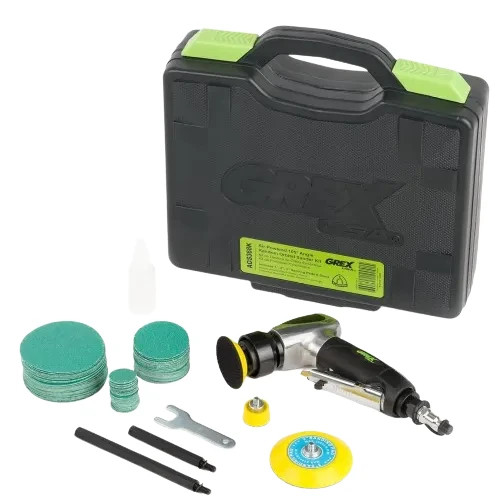 Grex Air Powered 105 Deg. Angle Random Orbital Sander Kit