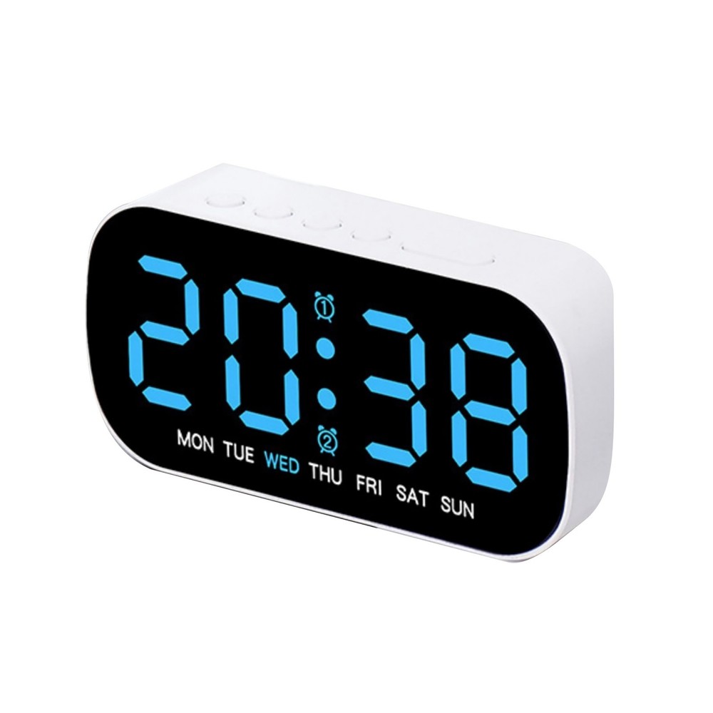 Large White LED Display Electric Digital Alarm Clock With Snooze Function