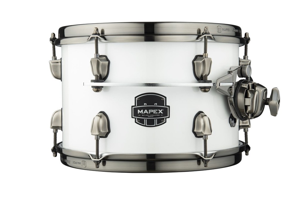 Mapex Saturn Evolution 8x7" Polar White Lacquer Drum Rack Tom | Maple-Walnut NEW