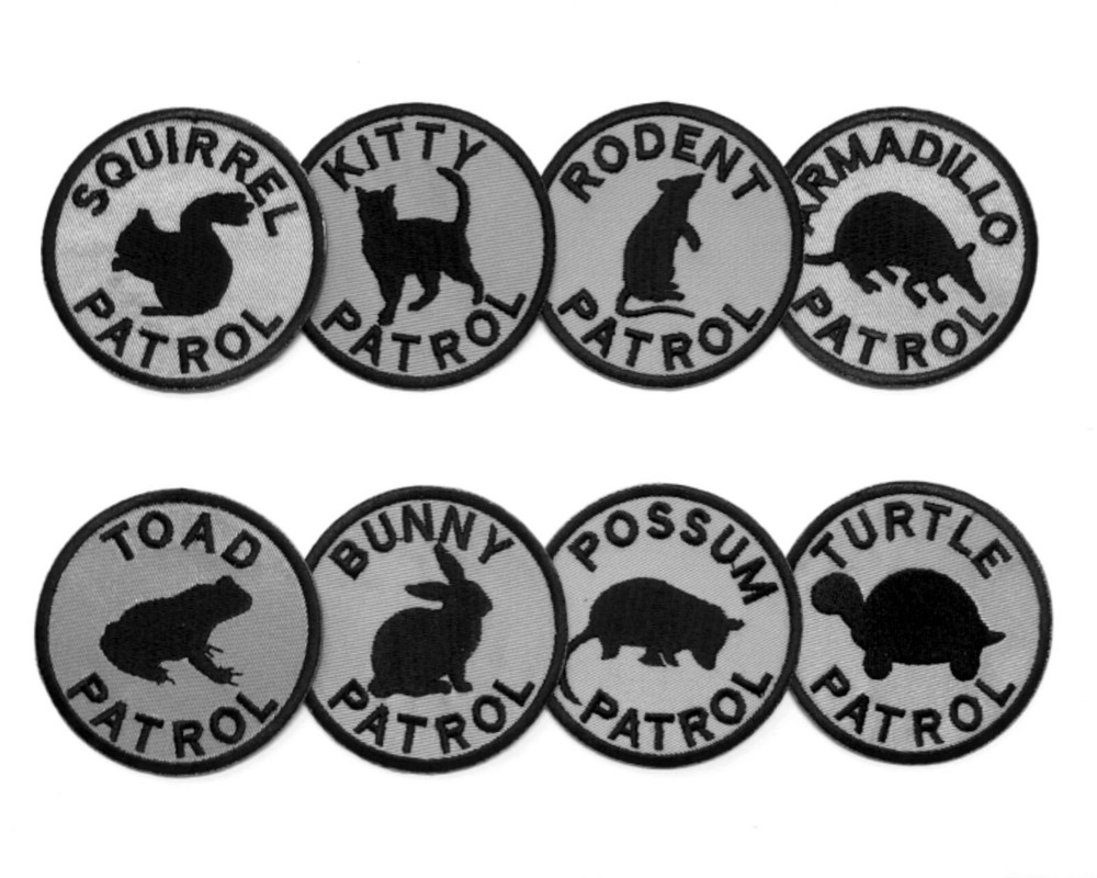 Bunny Patrol Embroidered Patch with Hook Fastener Available