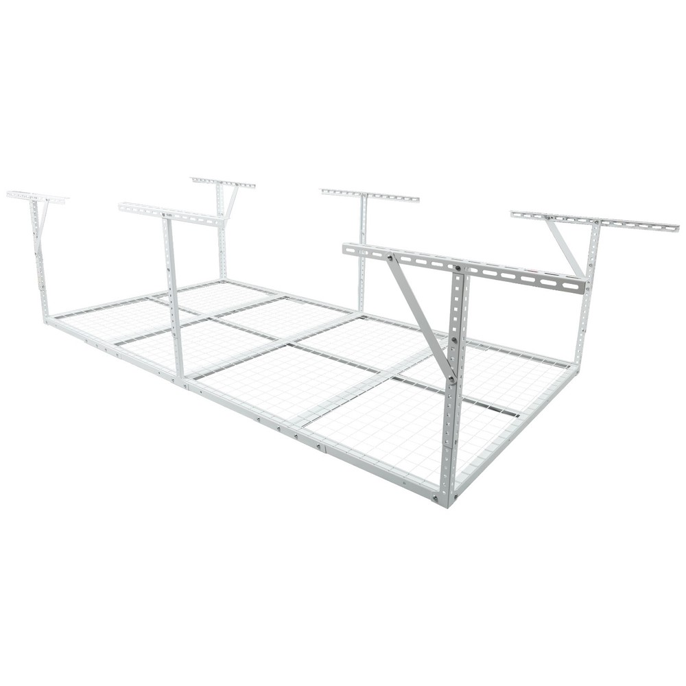 4x8FT Heavy-Duty Garage Ceiling Rack 600LB Capacity Adjustable Drop-Down