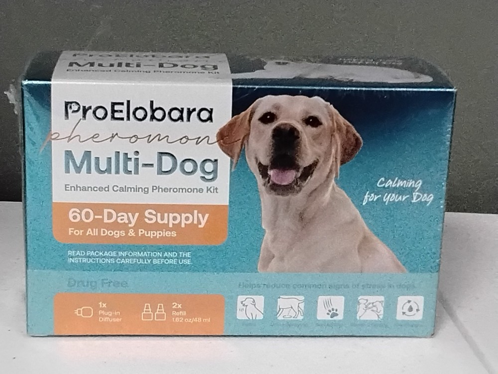 New & Sealed! ProElobara Multi-Dog Calming Pheromone Diffuser Kit 60 Day Supply