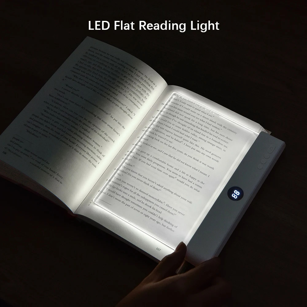 2 in 1 LED Book Light with 3 Color Temperatures and Stepless Dimming USB
