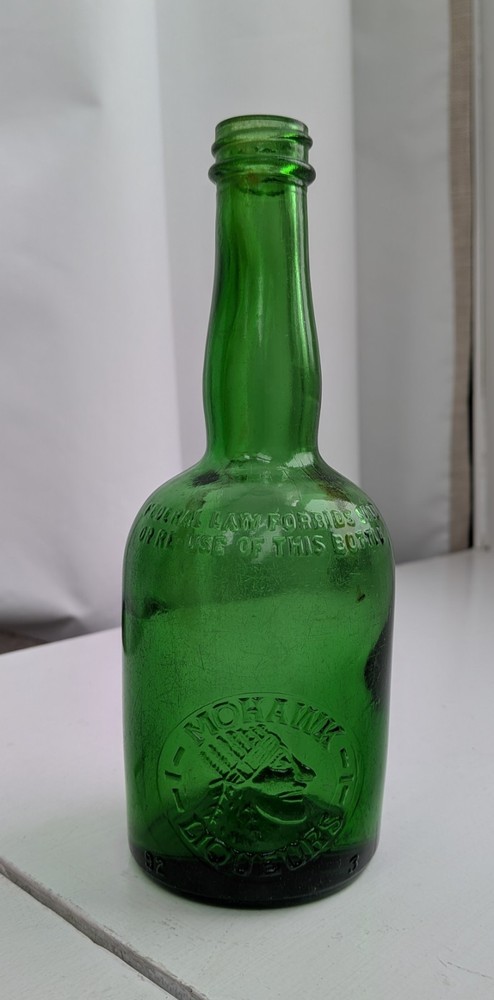 Vintage Mohawk Liqueurs green Bottle