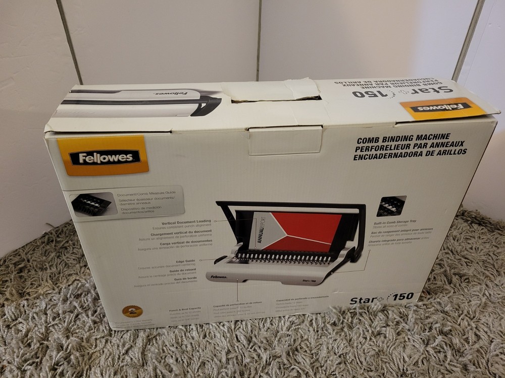Fellowes Star + 150 Manual Comb Binding Machine CRC50065