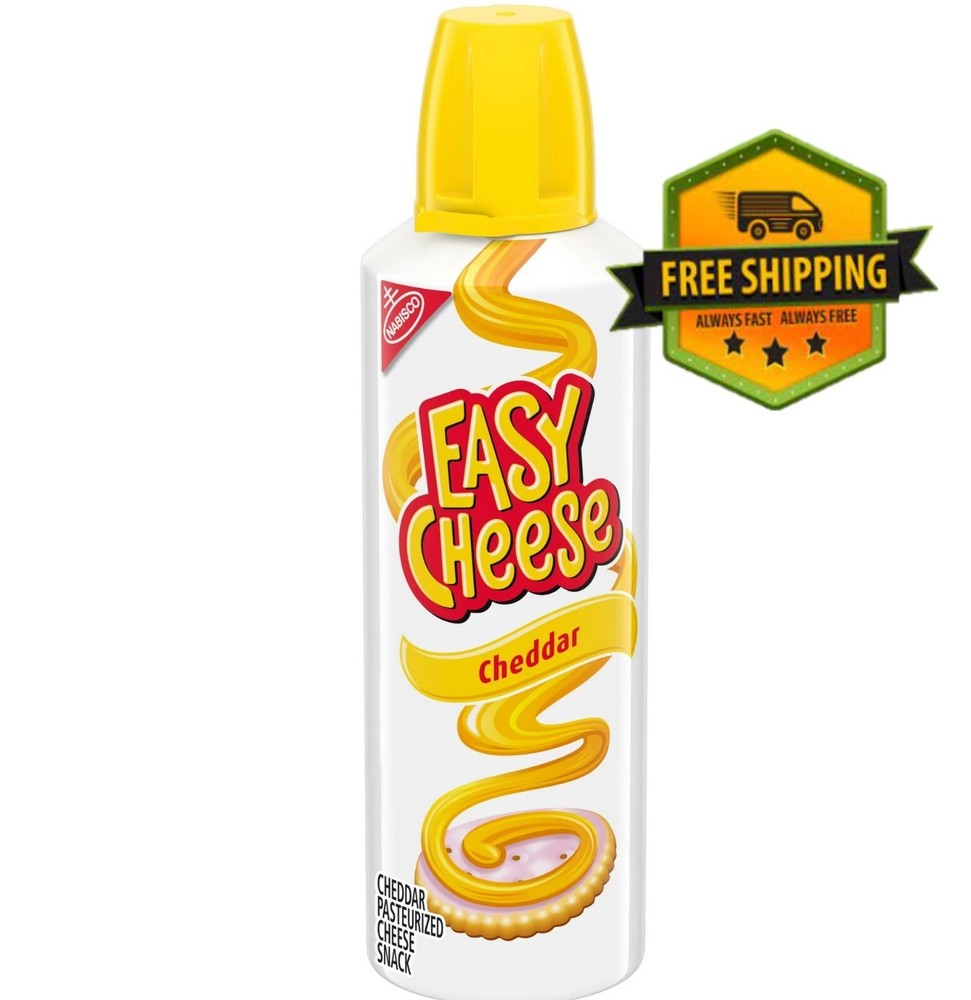 Cheddar Cheese Easy Cheese Snack, 8 oz Can