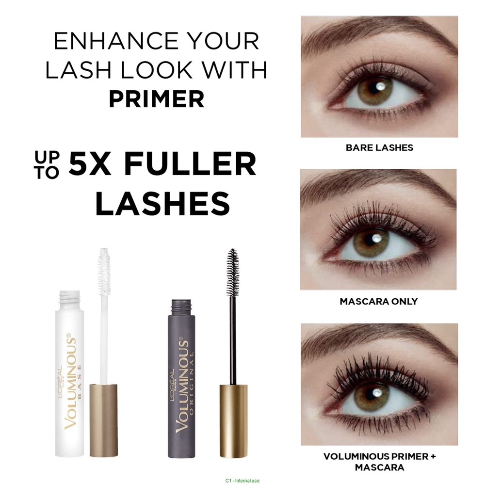 Makeup Voluminous Lash Boosting Conditioning Primer Mascara, White Primer, 0.24