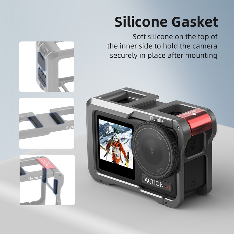 For DJI ACTION 4 3 Camera Metal Rabbit Cage Protective Expansion Frame Accessory