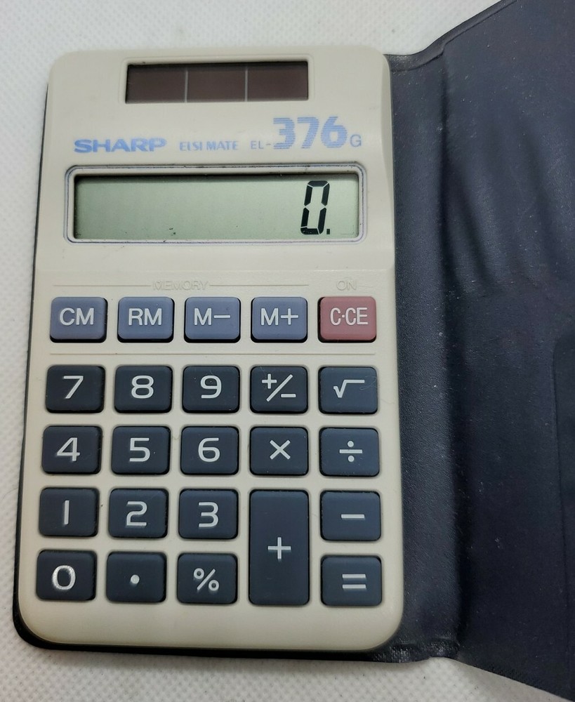 Vintage SHARP ELSI Mate EL-376 G Calculator Solar
