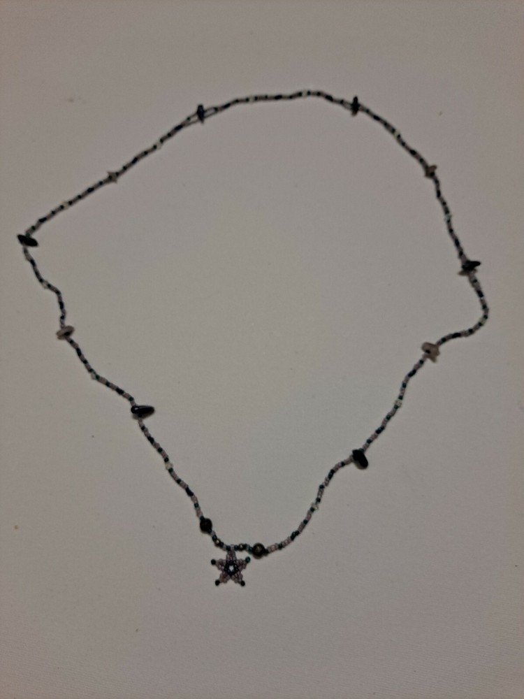 Hand-made Purple Beaded Star Necklace