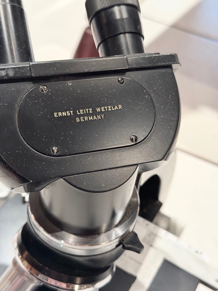 Antique Leitz Wetzlar Binocular Microscope with Case and Original Power Source,