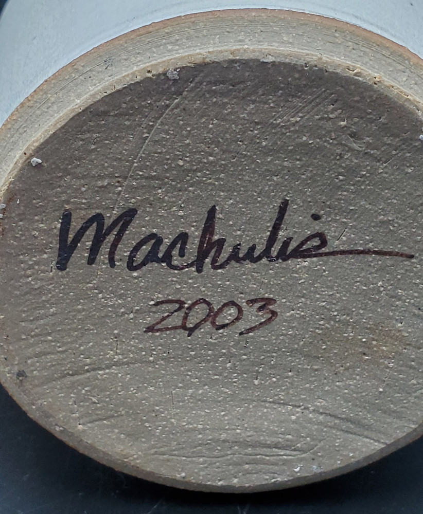 Ceramic Pitcher Signed By Machulis 2003 - 8 Inch Tall