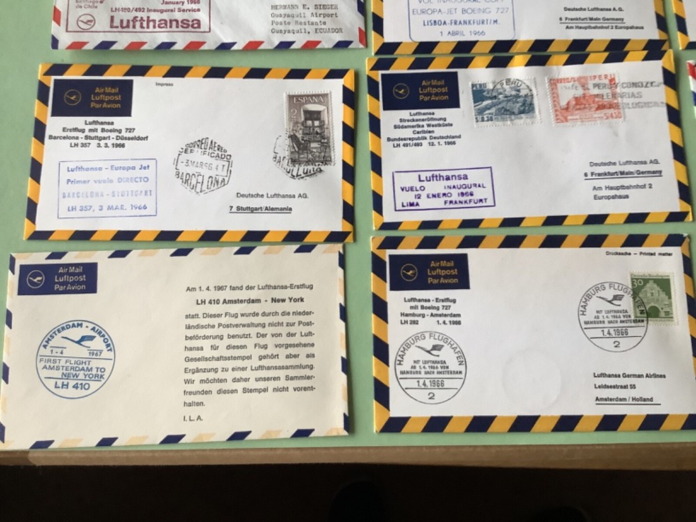 Airmail flight covers 12 mixed items Ref A1641