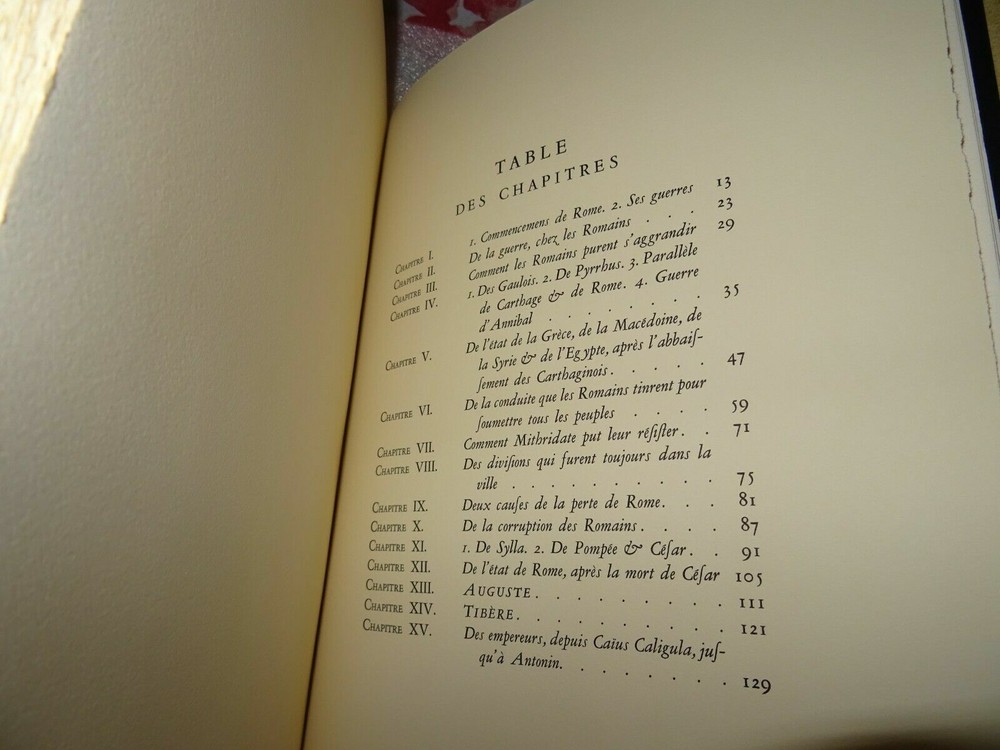 Montesquieu - The Romans Unique binding Parchment Marmorean signed Giordan 1957