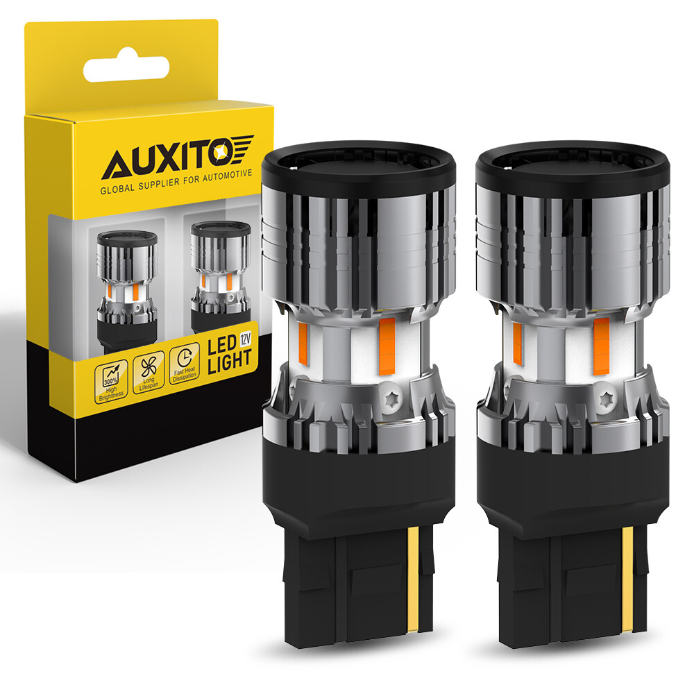 Auxito Amber 7443 7444 Front LED Turn Signal Light Canbus Bulbs No Hyper Flash 2