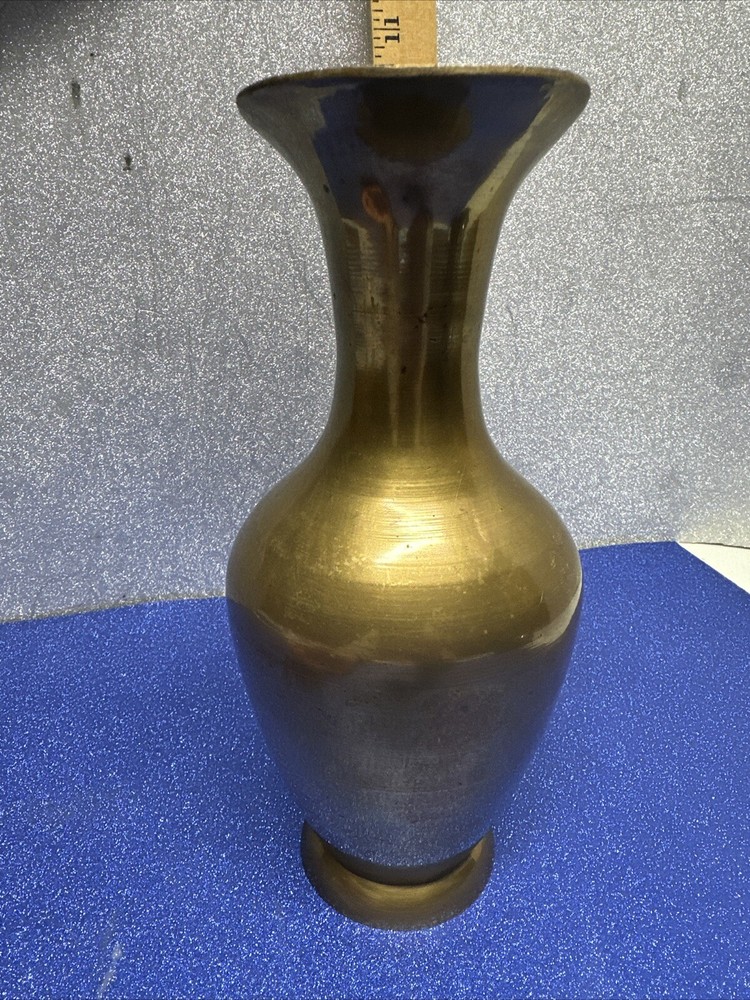 Vintage Brass Handled Bud Vase 9” Decor