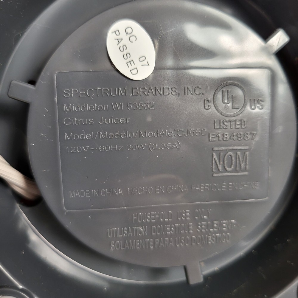 Black Decker 32 Oz Citrus Juicer Motor Base Replacement Works Great