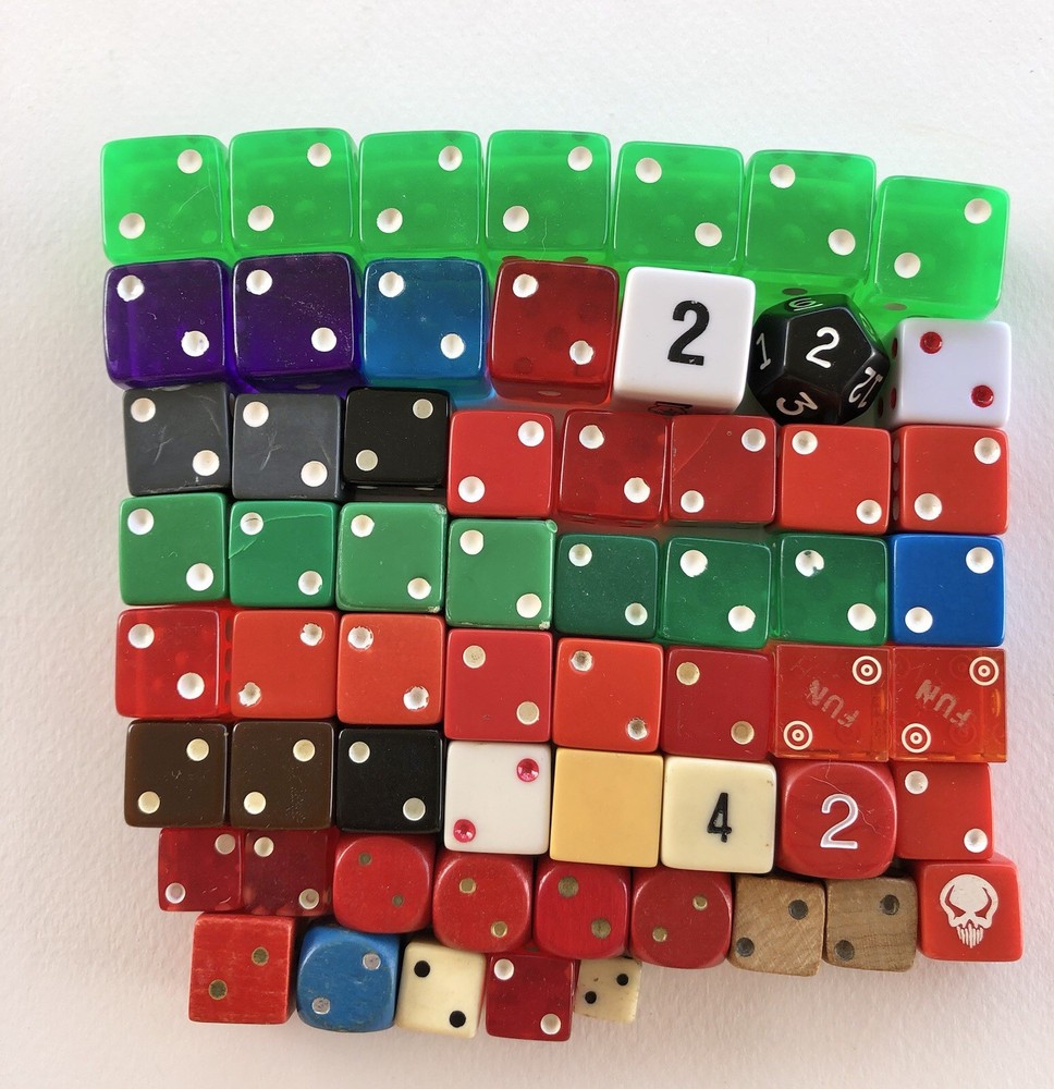 Vintage Dice Lot 60 Pieces