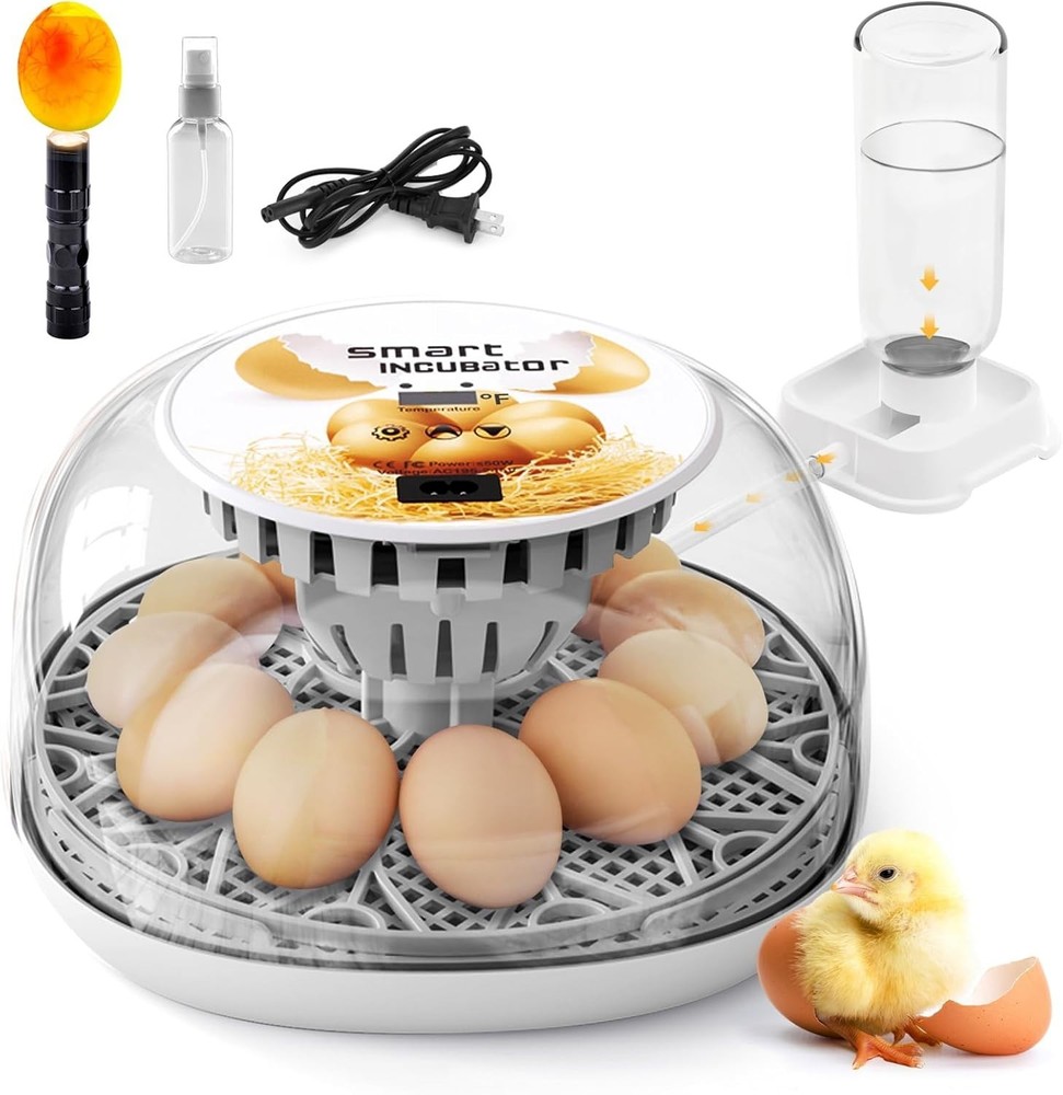 Smart Egg Incubator for Poultry with Egg Candler and Digital Temperature Control