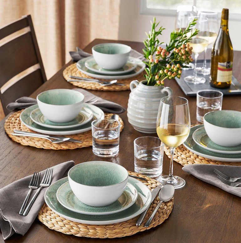 Member's Mark Artisan Dinnerware Set 12-Piece (Choose Color)