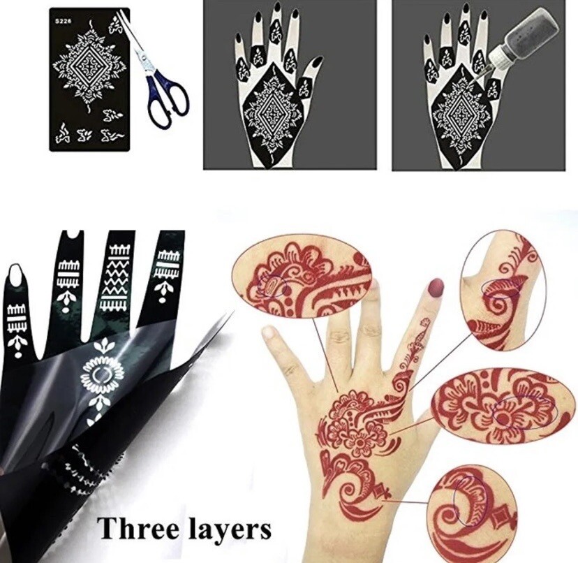 Full Hand Henna Stencil #S109R