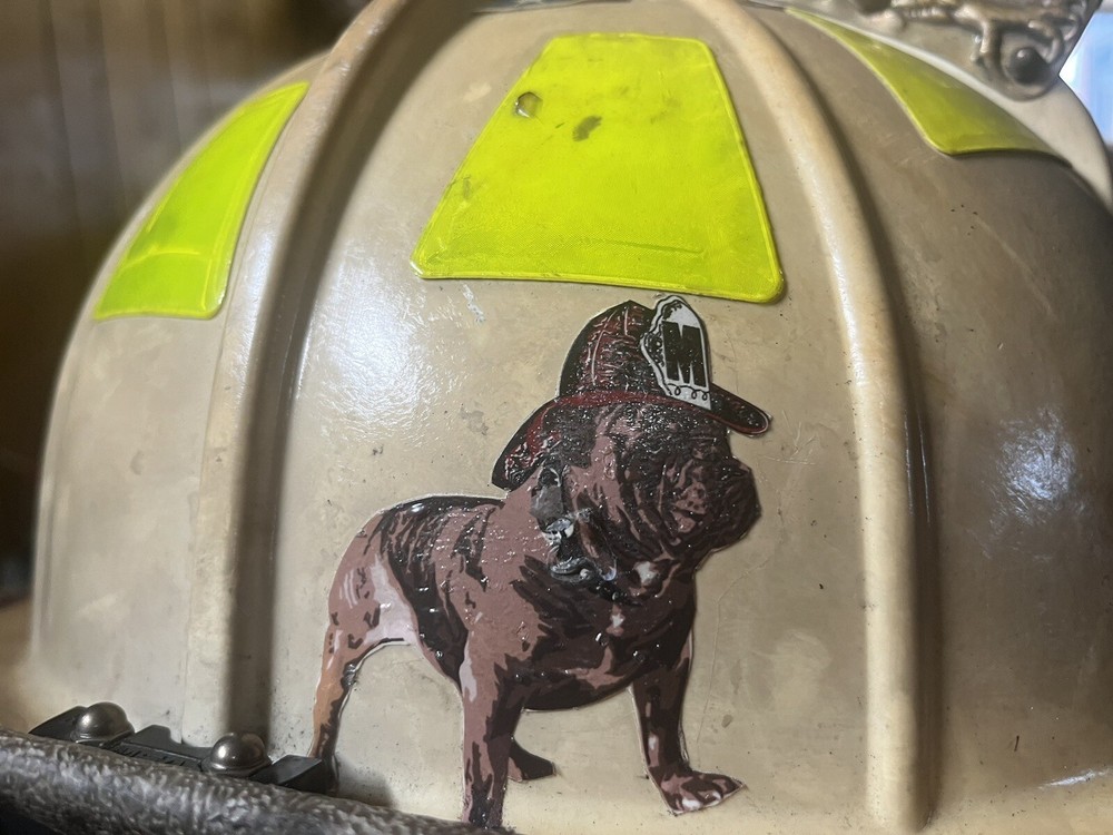Fire Helmet Bulldog Sticker-3”