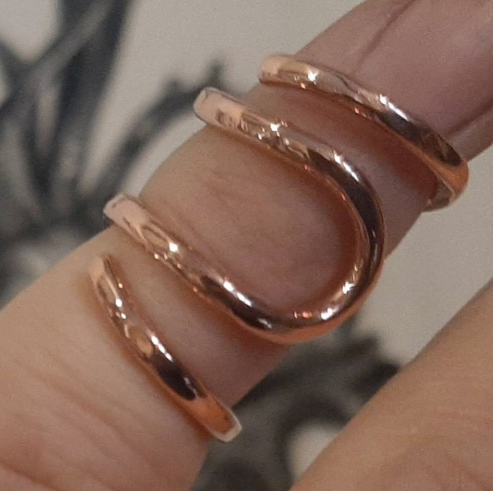 Solid Copper Minimalist Healing Handmade Unisex Ring, Splint Ring Adjustable