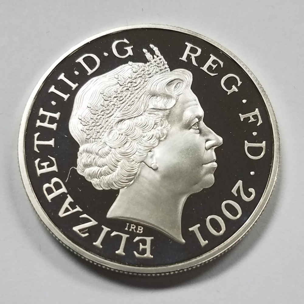 2001 Great Britain Silver 5 Pound | Proof | World Coin Crown​