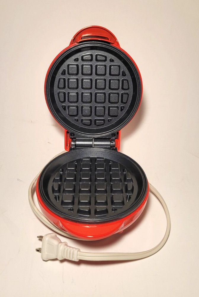 Nostalgia MyMini Waffle Maker Red Electric Mini Waffle Iron Tested Works