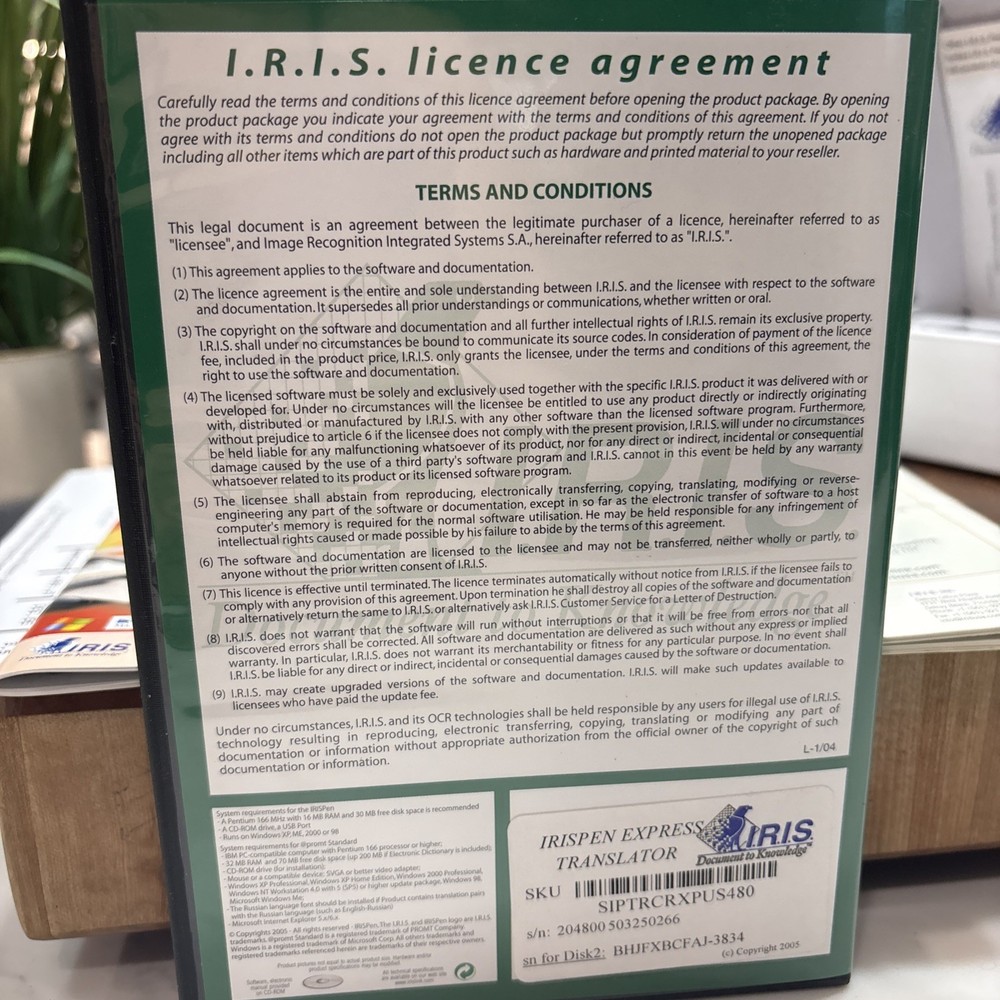 IRISPen Translator Express Scanner Pen w/ Box Software Manuals