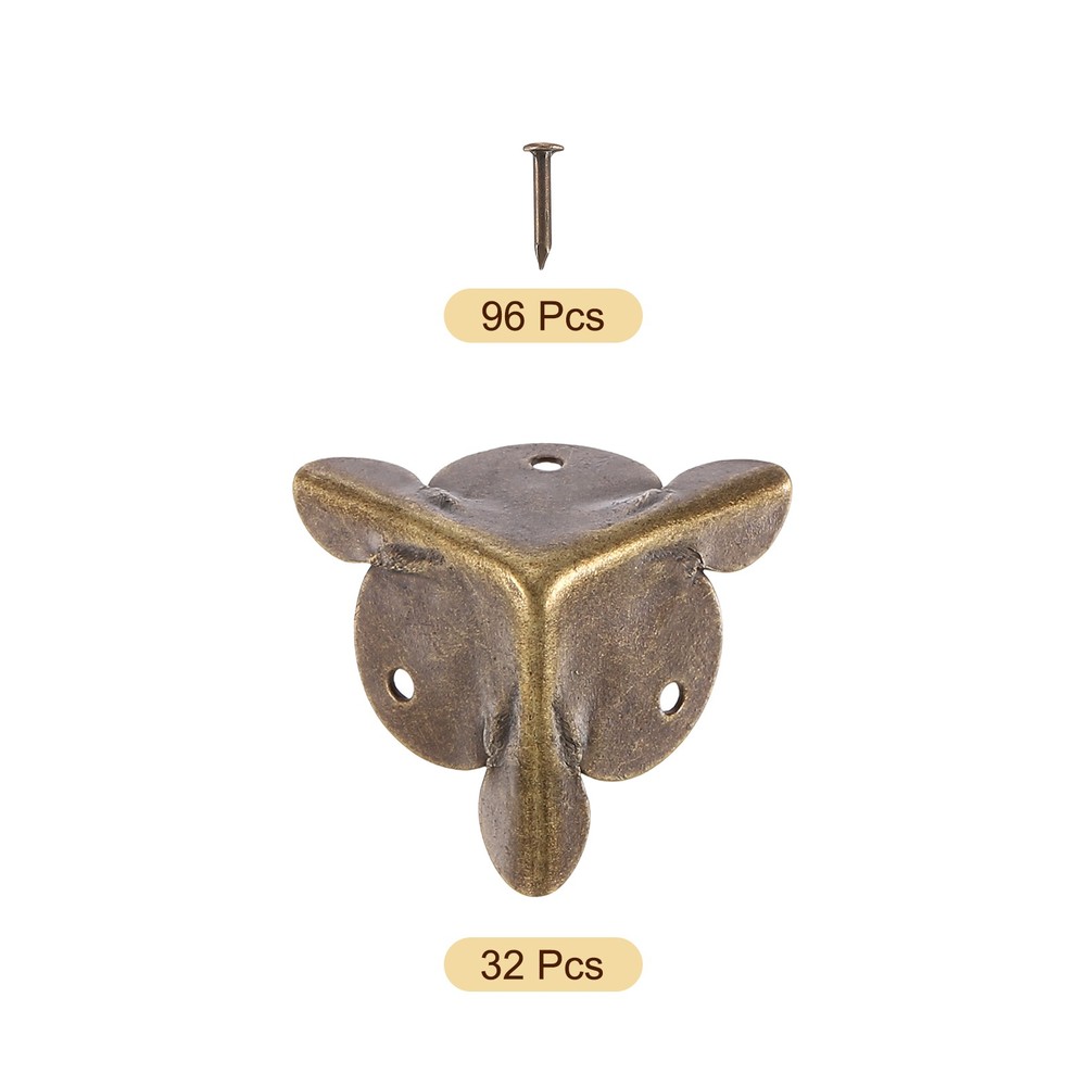 32 Pcs 19mm Decorative Box Corner Cover, Corner Protector, Bronze