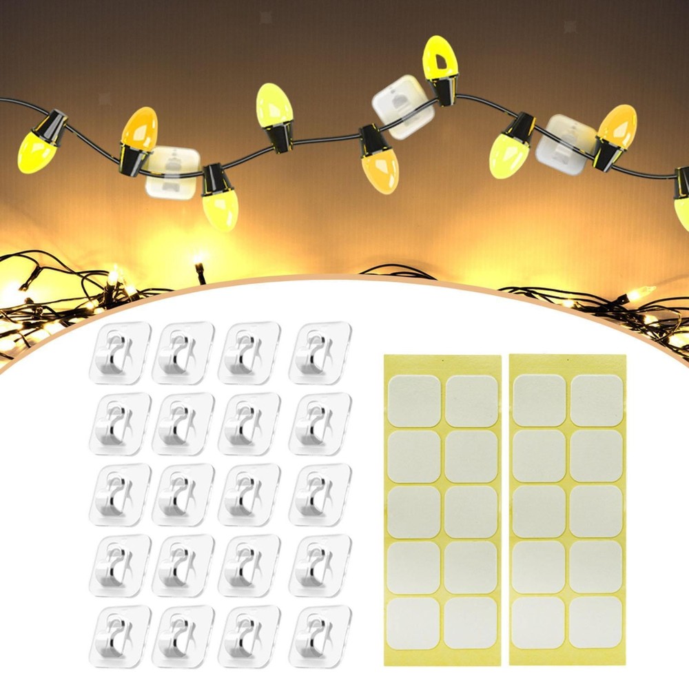 Sticky Cable Clips Wall Hooks Wire Management Small Multipurpose Holiday Light