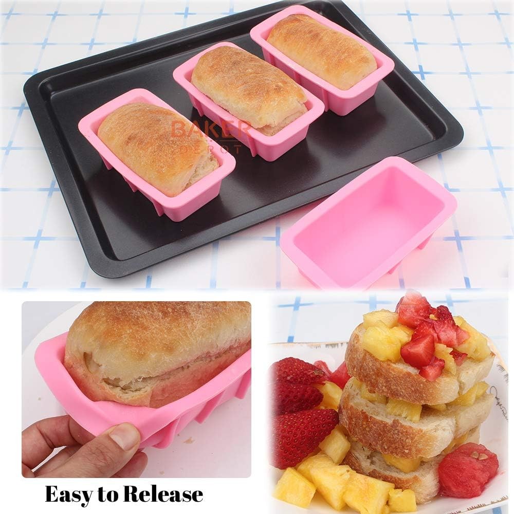 Silicone Mini Bread Loaf Pans Set 4