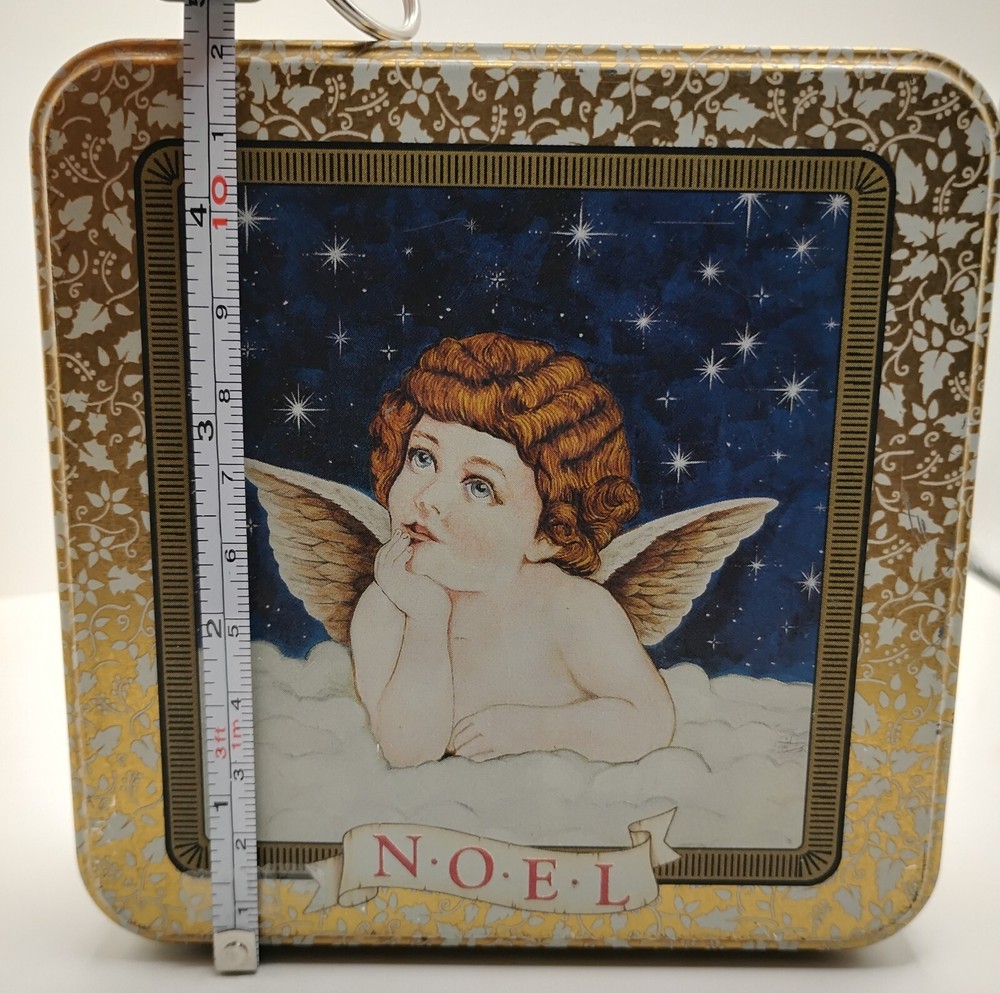 Holiday Cherub Square Tin - Multicolored