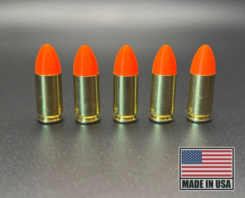 5pcs 9mm Snap Cap Dummy Rounds