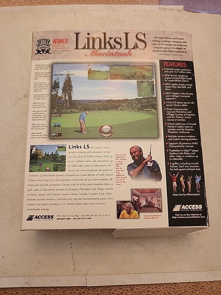 Vintage LinksLS Golf Software for Apple Macintosh- (3) CD ROMs For Macintosh