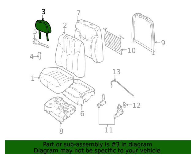 Genuine GM D Seat Hd Restraint Assembly 22609357