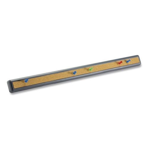 Officemate Verticalmate Plastic Cork Bar, 1.5" x 19", Gray, 2/Pack