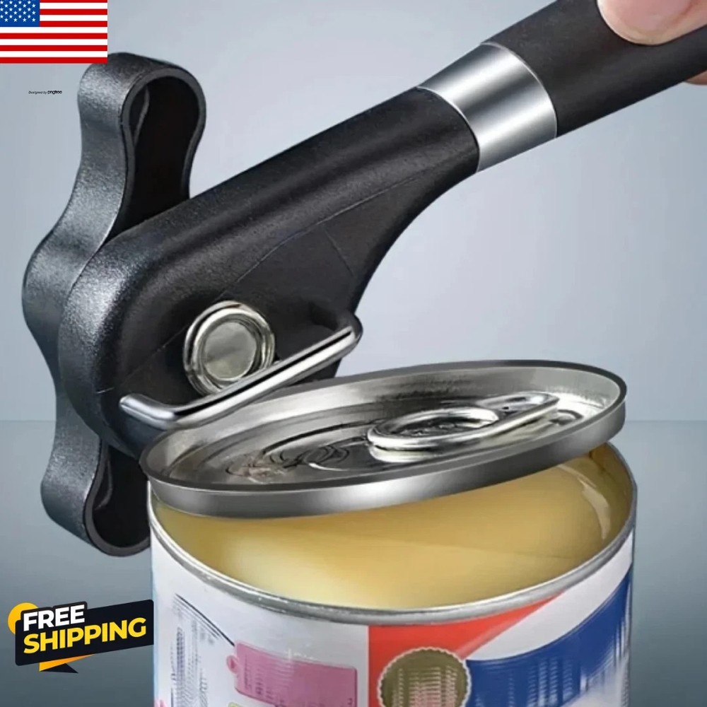 Plastic Hand-actuated Can Opener Safety Kitchen Tools Easy Grip Side Cut Manual