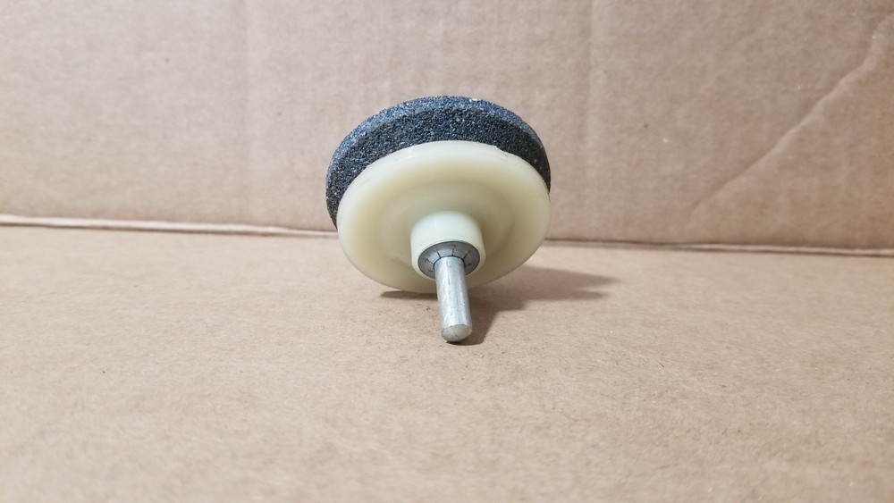 Lawnmower blade Drill attachment Sharpening stone , VGC