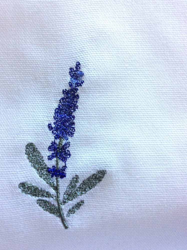 Scrapbook Kit Embroidered Lavender Fabric Junk Journal Handmade Thread Stitched