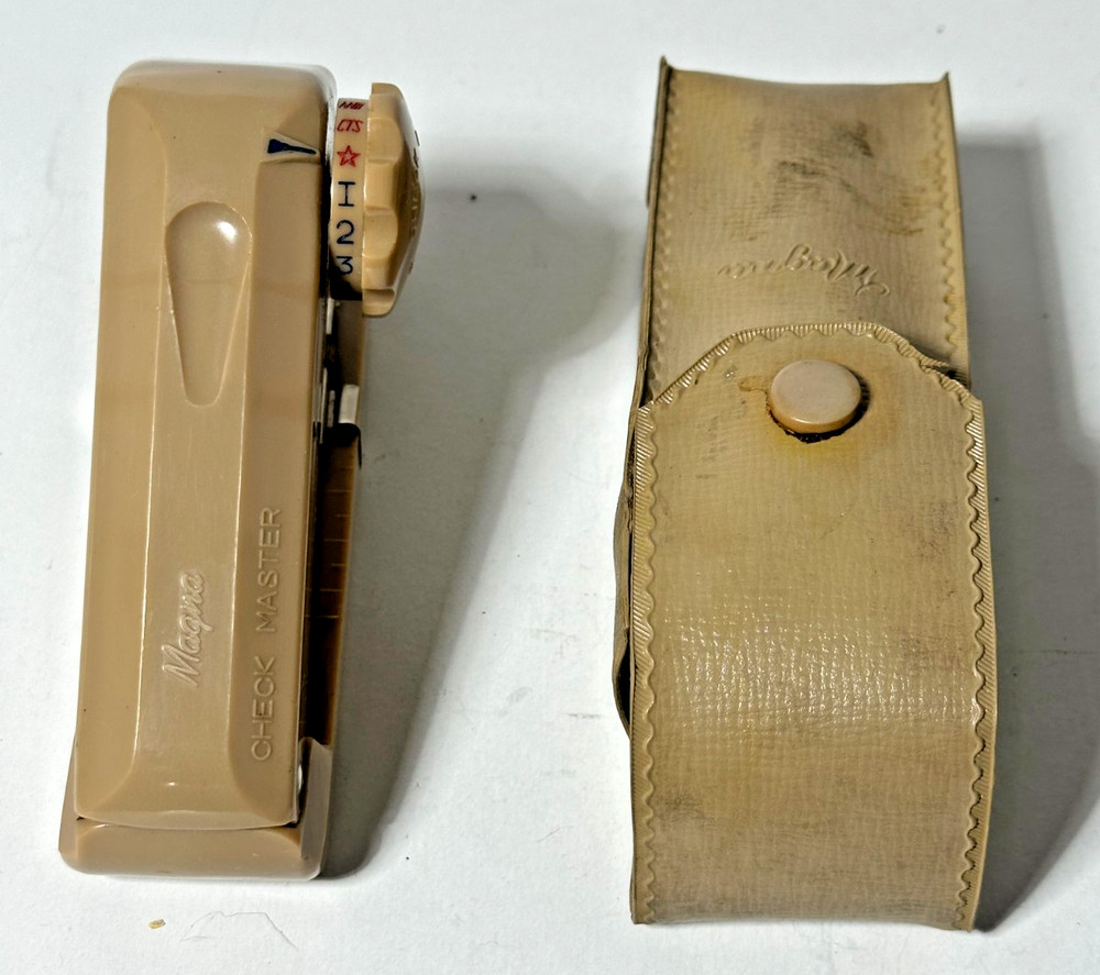 Vintage Magna Check Master Check Writer Protector Japan w/ Case